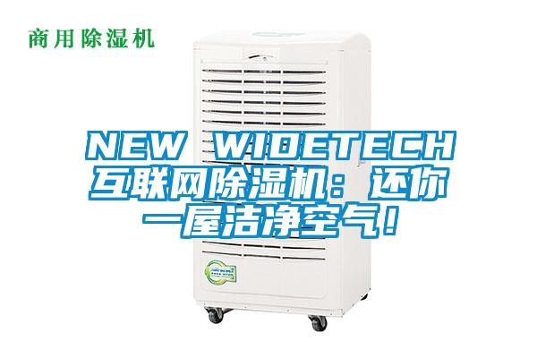 NEW WIDETECH互聯(lián)網(wǎng)除濕機(jī)：還你一屋潔凈空氣！