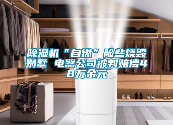 除濕機(jī)“自燃”險(xiǎn)些燒毀別墅 電器公司被判賠償48萬余元